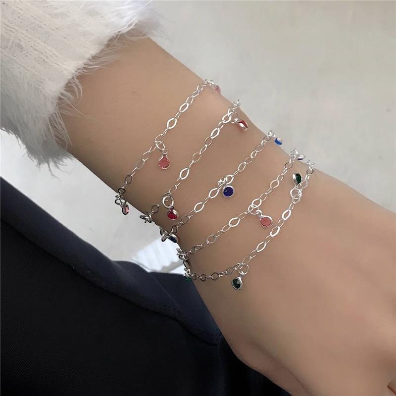 PULSEIRA PRATA 925 PEDRAS COLORIDAS