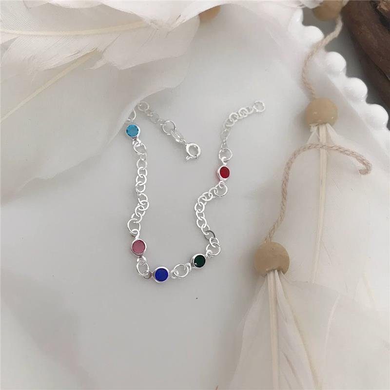 PULSEIRA PRATA 925 PEDRAS COLORIDAS 1.3.1