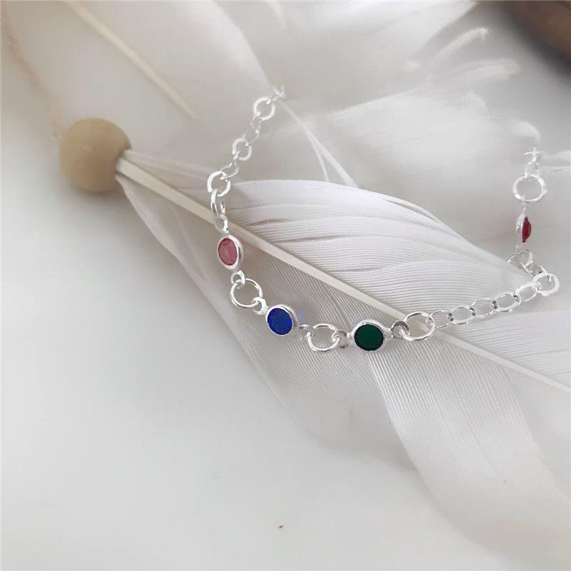 PULSEIRA PRATA 925 PEDRAS COLORIDAS 1.3.1