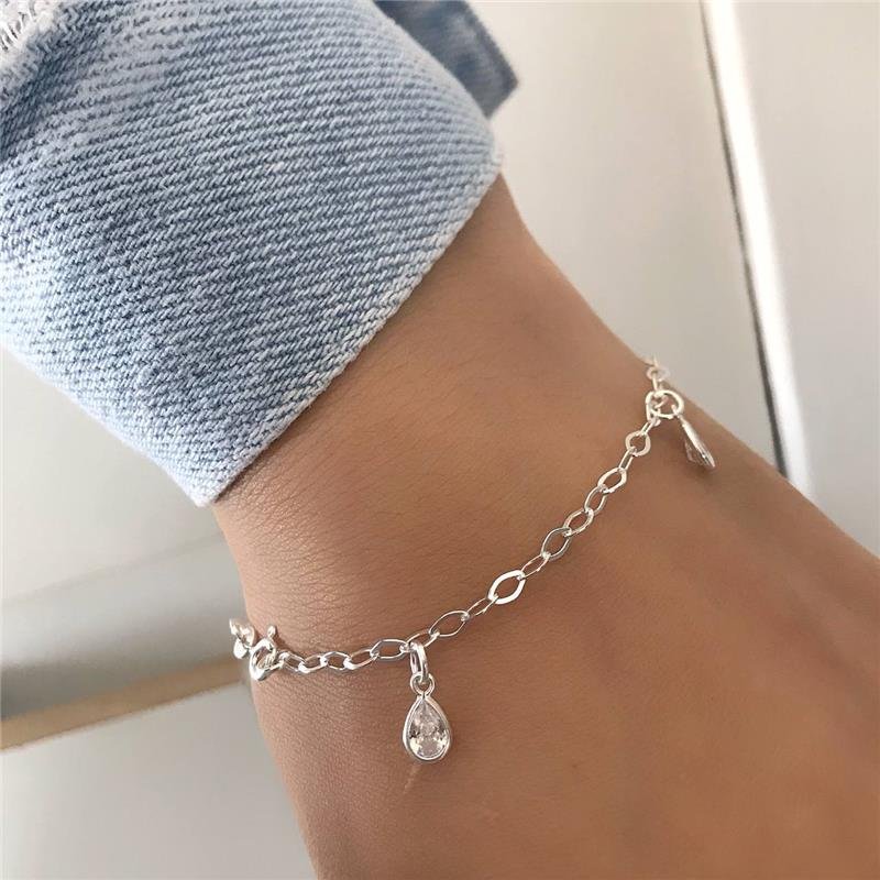 PULSEIRA PRATA 925 PEDRAS GOTA