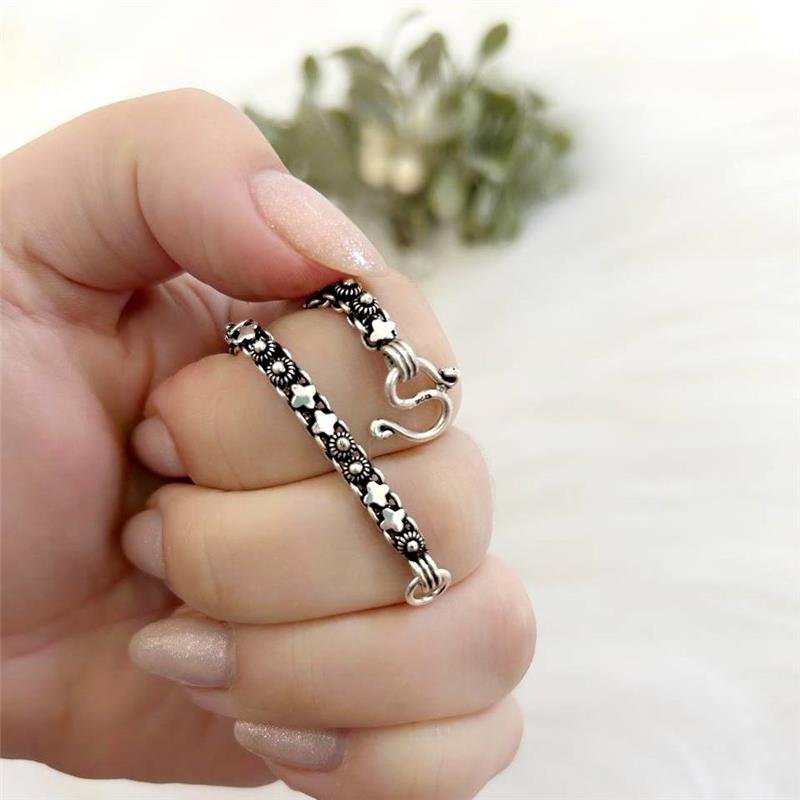 PULSEIRA PRATA 925 PEKUN 1 LINHA CORAÇÃO GOTA CRUZ