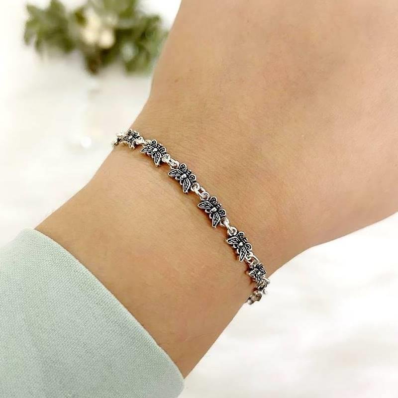 PULSEIRA PRATA 925 PEKUN BORBOLETAS