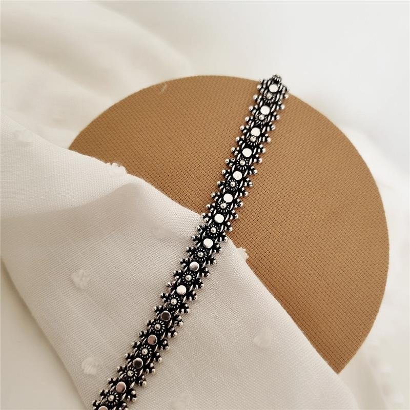 PULSEIRA PRATA 925 PEKUN CÍRCULOS E FLORES