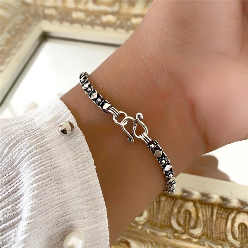 PULSEIRA PRATA 925 PEKUN FLORZINHA COM VARIAÇÕES