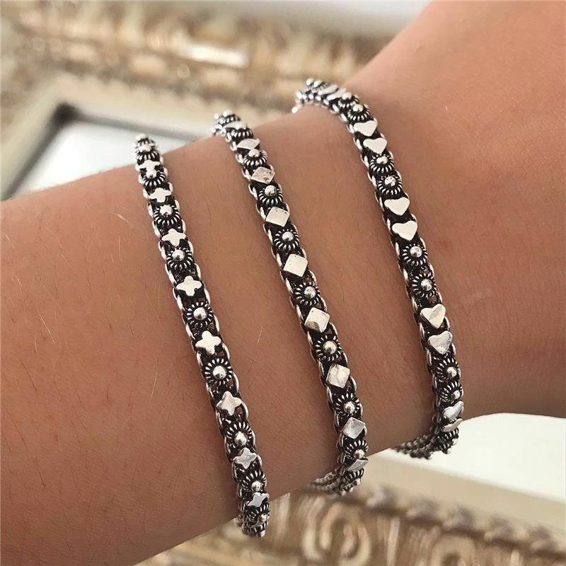 PULSEIRA PRATA 925 PEKUN FLORZINHA COM VARIAÇÕES