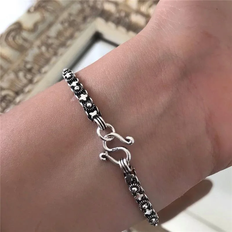 PULSEIRA PRATA 925 PEKUN FLORZINHA COM VARIAÇÕES