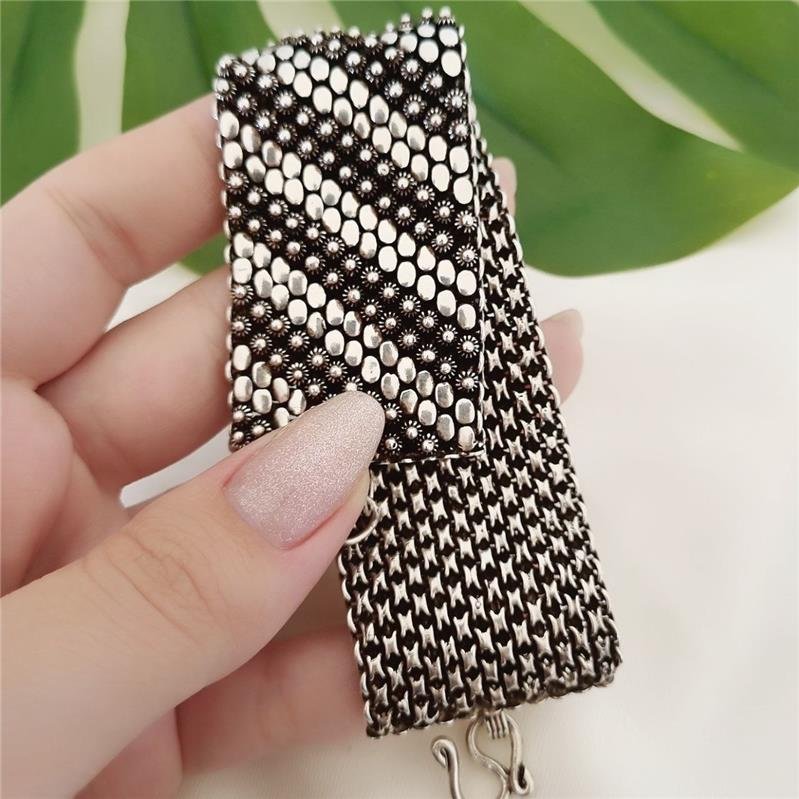 PULSEIRA PRATA 925 PEKUN LARGA ZIG ZAG