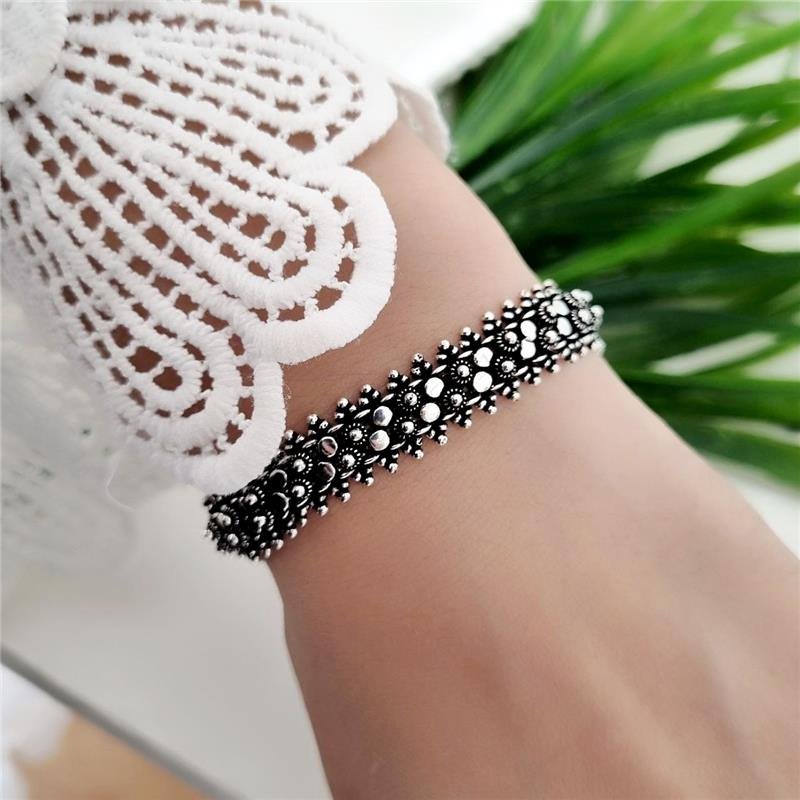 PULSEIRA PRATA 925 PEKUN LINHA DUPLA CÍRCULOS