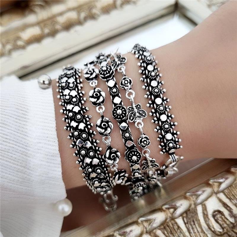 PULSEIRA PRATA 925 PEKUN LINHA DUPLA TULIPAS