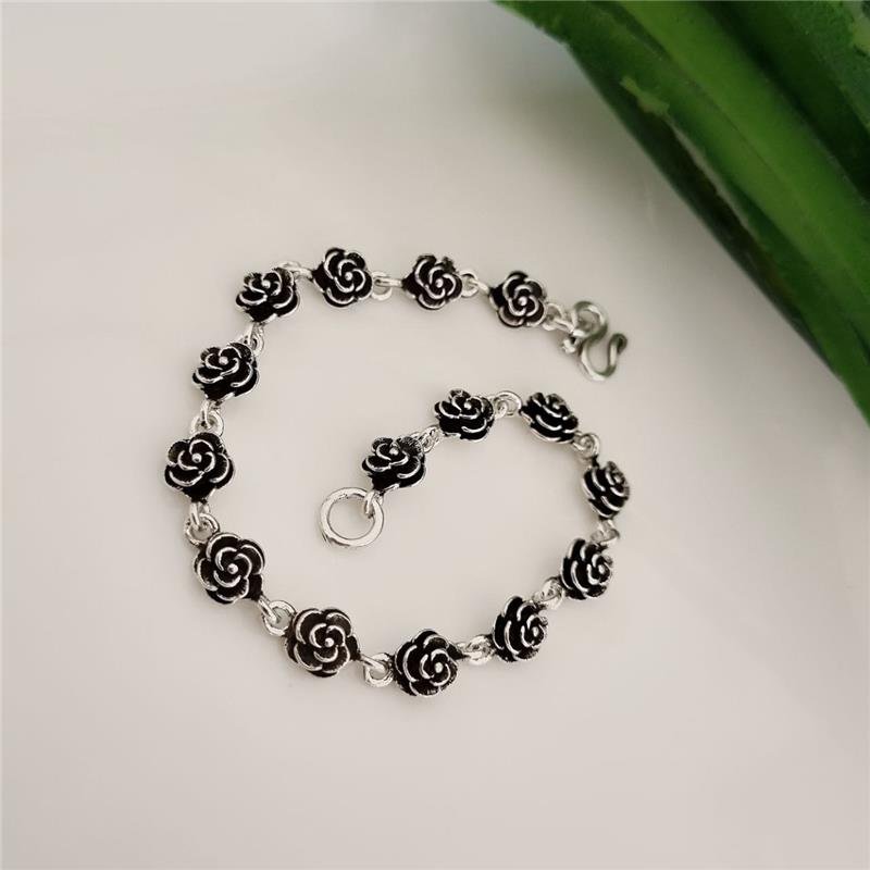 PULSEIRA PRATA 925 PEKUN ROSAS GRANDE