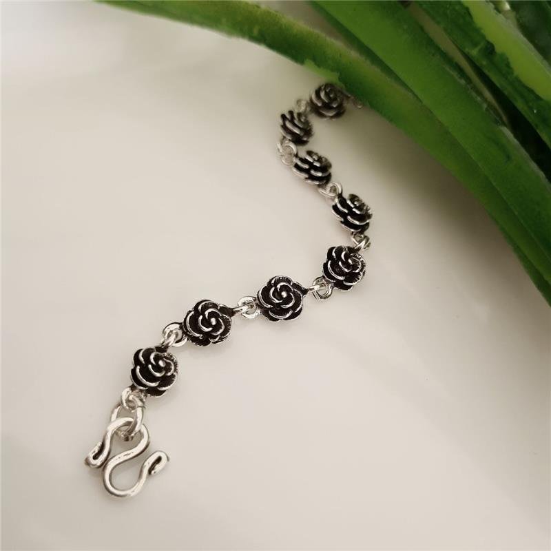 PULSEIRA PRATA 925 PEKUN ROSAS GRANDE