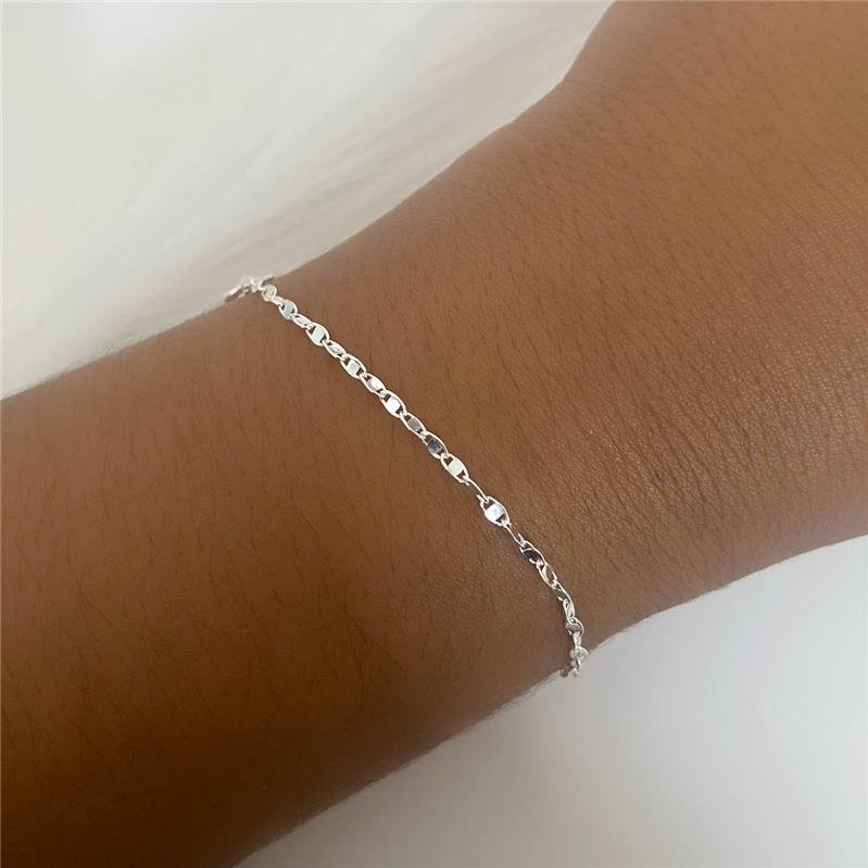 PULSEIRA PRATA 925 PIASTRINE 19 CM