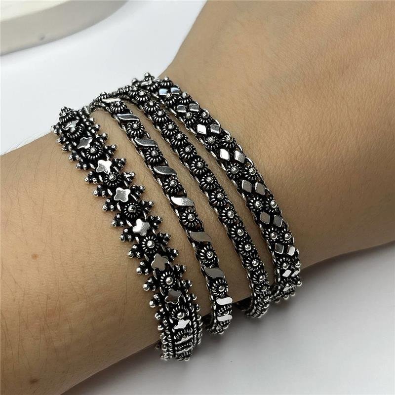 PULSEIRA PRATA 925 PIKUN FLORES