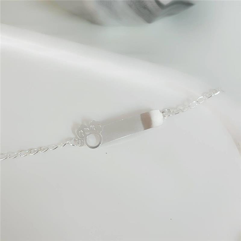 PULSEIRA PRATA 925 PLACA LISA PERSONALIZÁVEL MINNIE