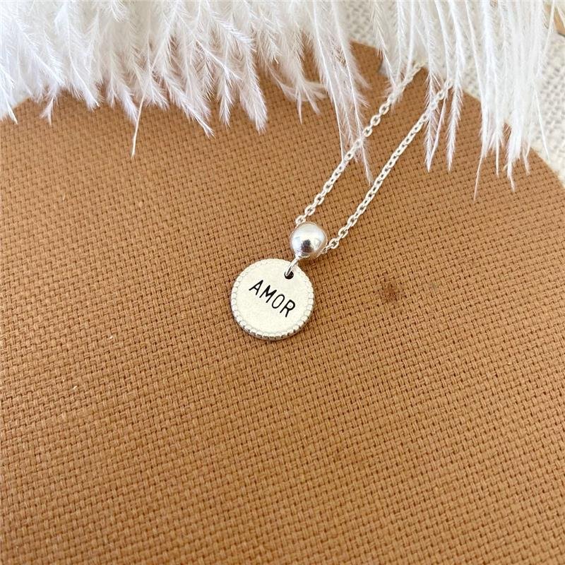 PULSEIRA PRATA 925 PLAQUINHA REDONDA AMOR