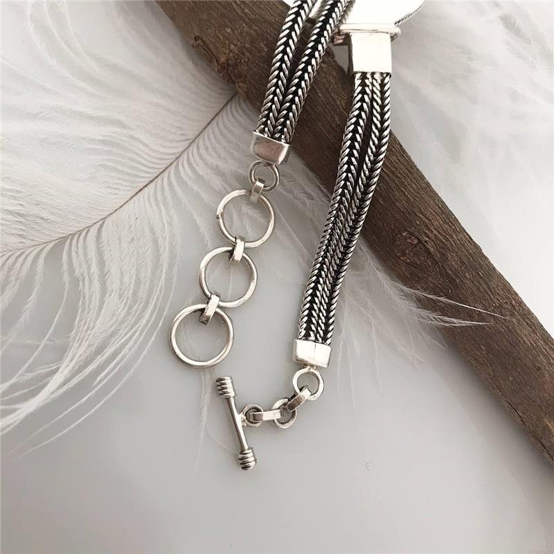 PULSEIRA PRATA 925 QUARTZO ROSA CÍRCULO