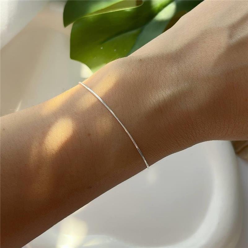 PULSEIRA PRATA 925 RABO DE RATO 18 CM