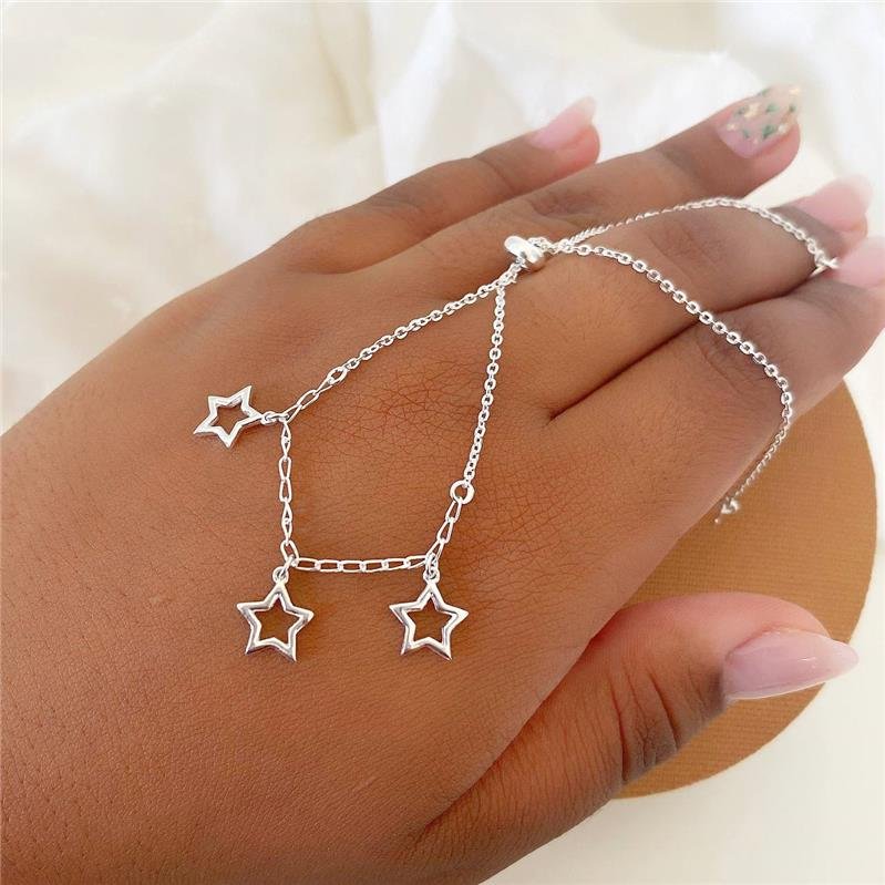 PULSEIRA PRATA 925 REGULÁVEL ESTRELAS