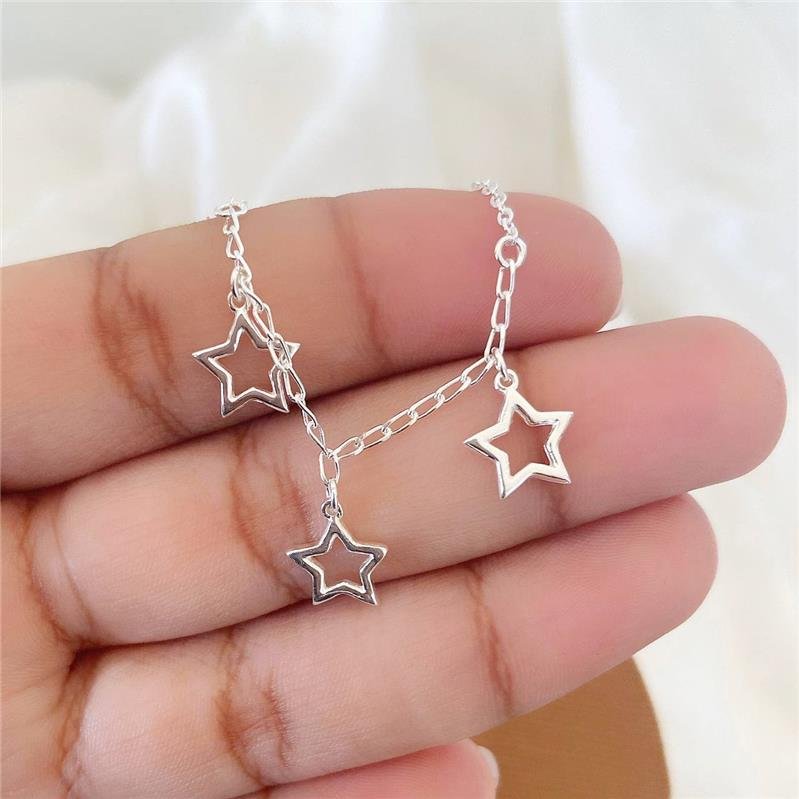 PULSEIRA PRATA 925 REGULÁVEL ESTRELAS
