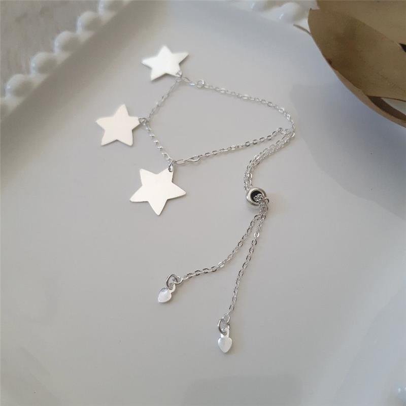 PULSEIRA PRATA 925 REGULÁVEL ESTRELAS
