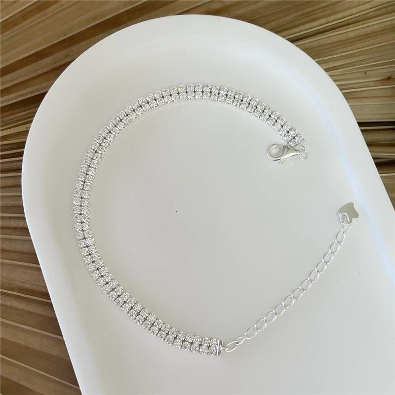 PULSEIRA PRATA 925 RIVIEIRA DUPLA ZIRCÔNIAS