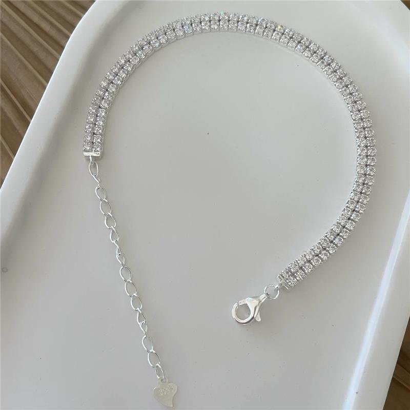 PULSEIRA PRATA 925 RIVIEIRA DUPLA ZIRCÔNIAS