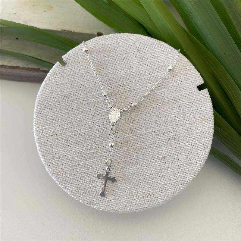 PULSEIRA PRATA 925 TERÇO COM CRUZ