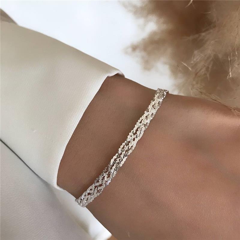 PULSEIRA PRATA 925 TRANÇADO CINCO FIOS