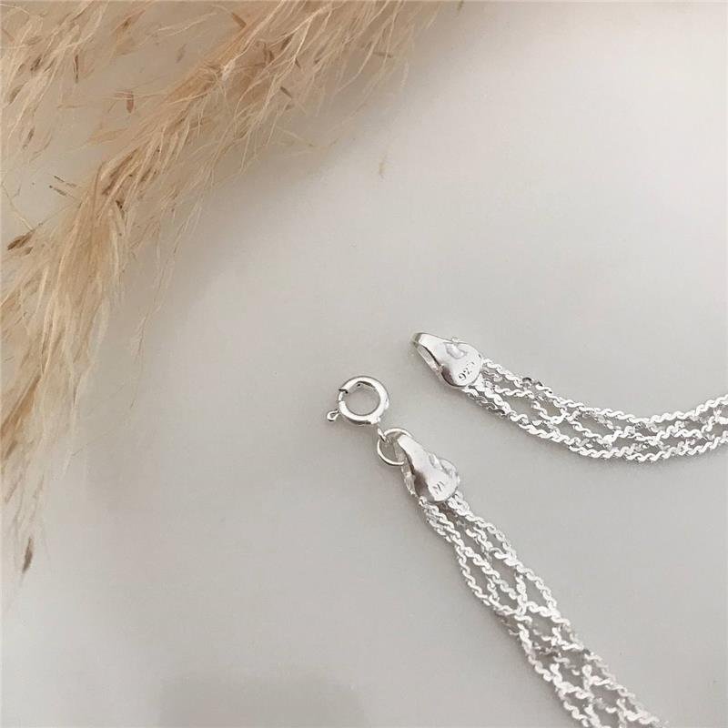 PULSEIRA PRATA 925 TRANÇADO CINCO FIOS