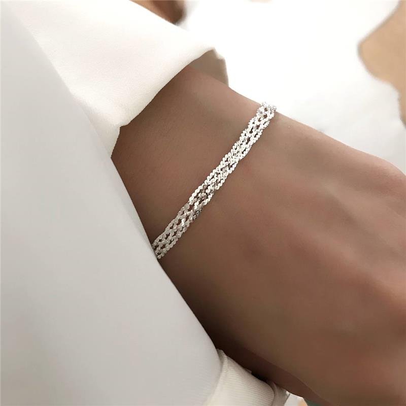 PULSEIRA PRATA 925 TRANÇADO CINCO FIOS