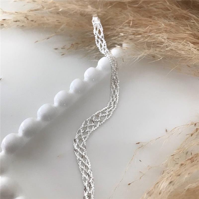 PULSEIRA PRATA 925 TRANÇADO CINCO FIOS