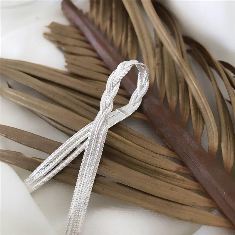 PULSEIRA PRATA 925 TRÊS FIOS LAMINADA TRANÇA