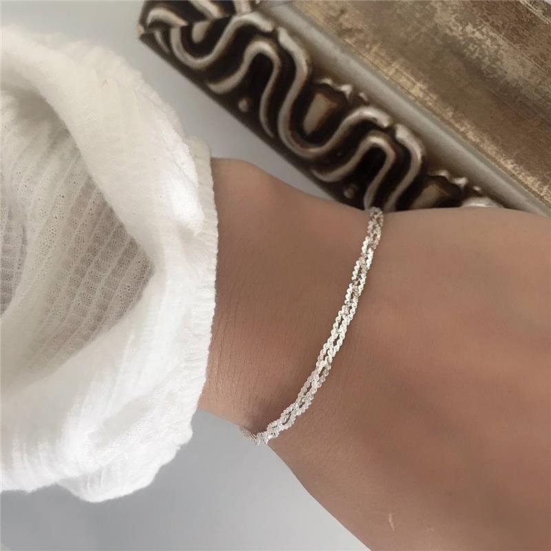 PULSEIRA PRATA 925 TRÊS FIOS SERPENTINA TRANÇADA