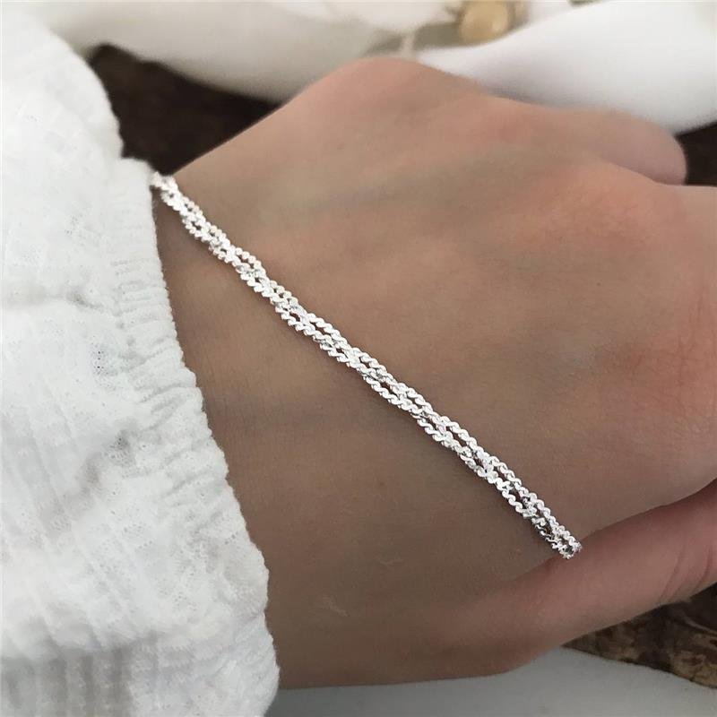 PULSEIRA PRATA 925 TRÊS FIOS SERPENTINA TRANÇADA