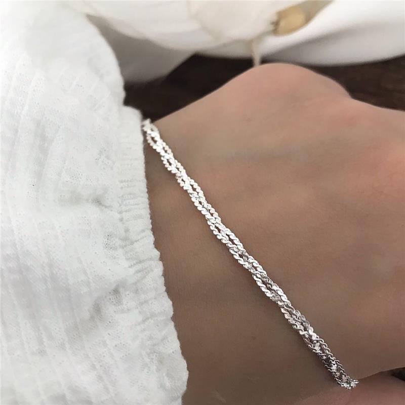 PULSEIRA PRATA 925 TRÊS FIOS SERPENTINA TRANÇADA