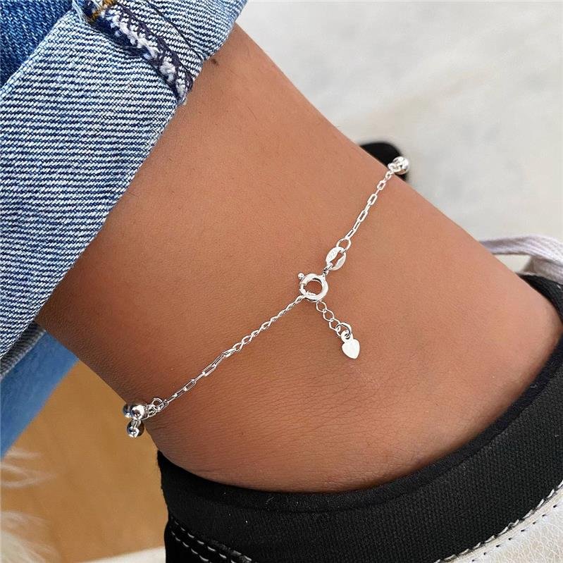 TORNOZELEIRA PRATA 925 BOLINHAS PENDURADAS