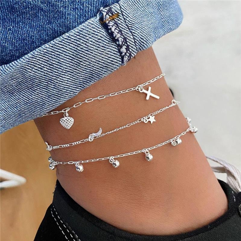 TORNOZELEIRA PRATA 925 BOLINHAS PENDURADAS