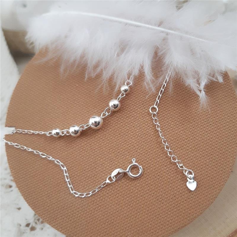 TORNOZELEIRA PRATA 925 COM BOLINHAS