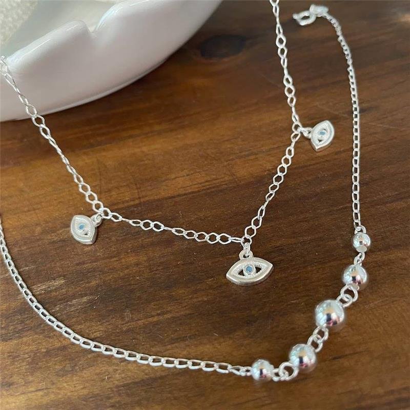 TORNOZELEIRA PRATA 925 COM BOLINHAS