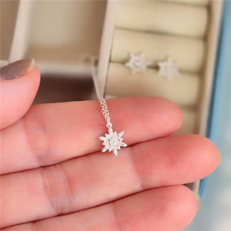 TORNOZELEIRA PRATA 925 FLOCO DE NEVE CRAVEJADO