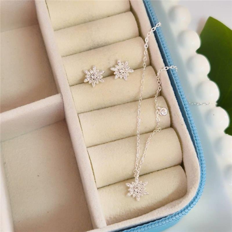 TORNOZELEIRA PRATA 925 FLOCO DE NEVE CRAVEJADO