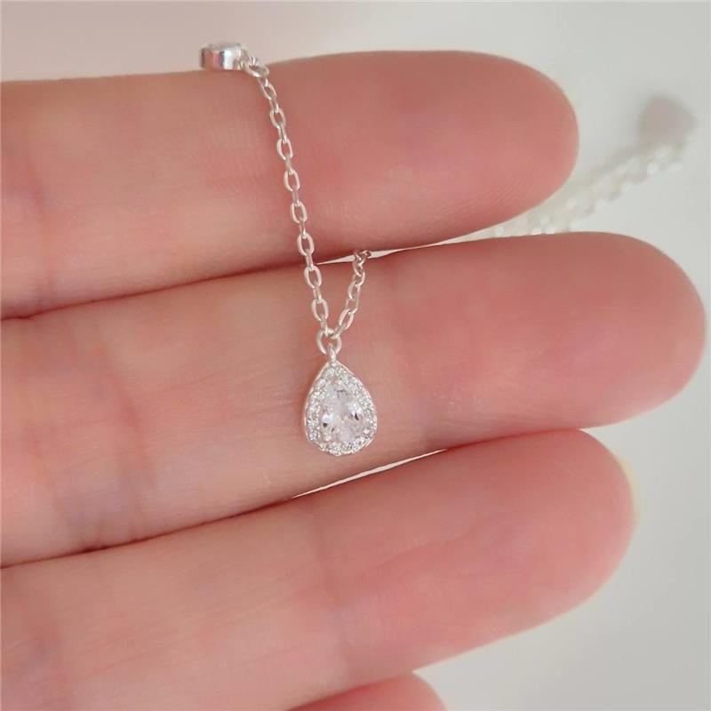 TORNOZELEIRA PRATA 925 GOTA ZIRCÔNIA
