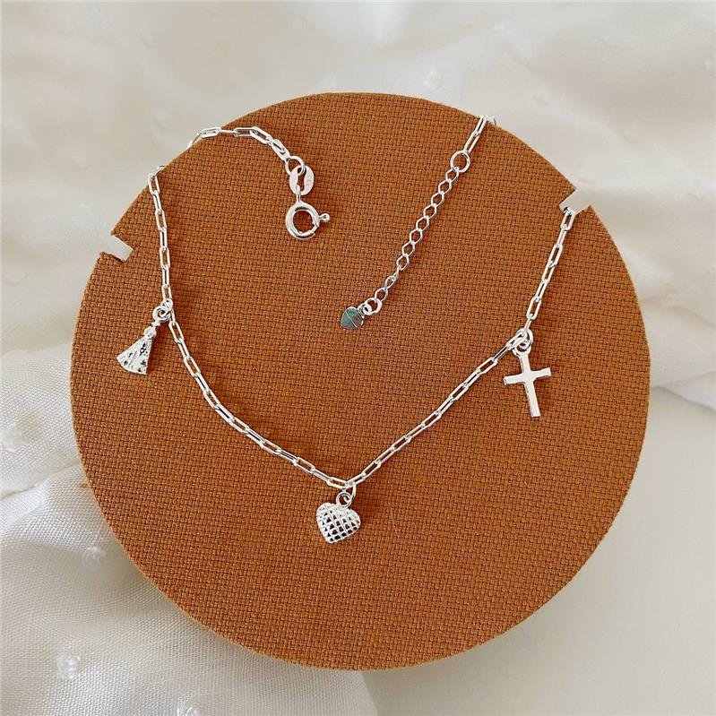 TORNOZELEIRA PRATA 925 RELIGIOSA