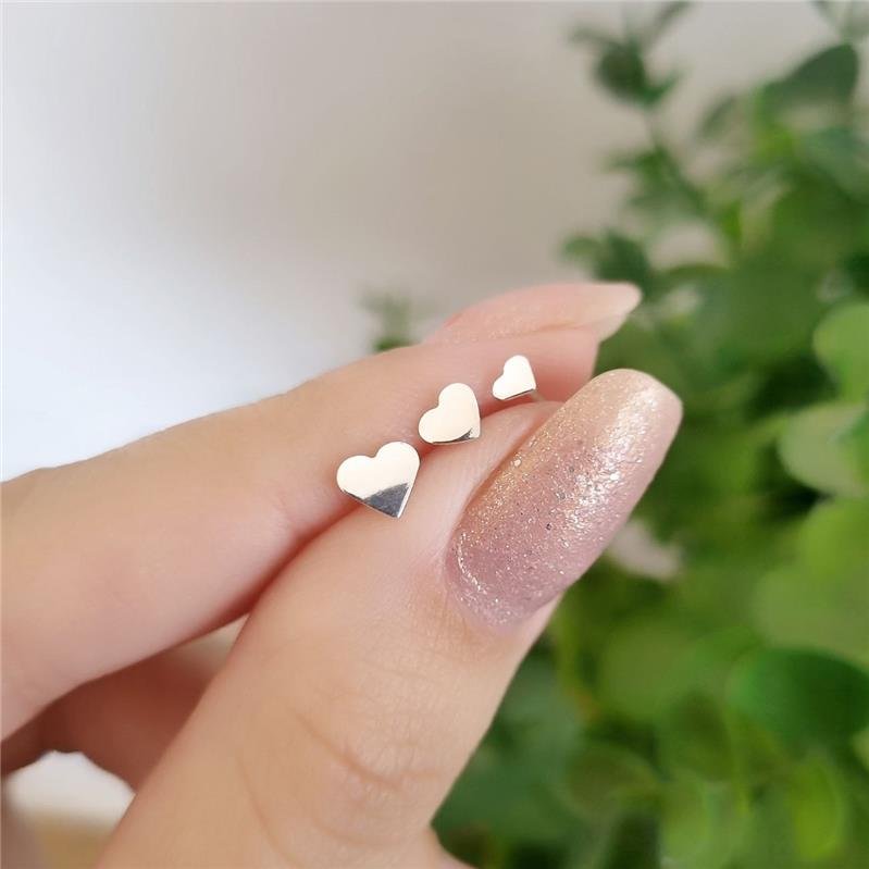 TRIO BRINCO PRATA 925 CORAÇÕES LISOS