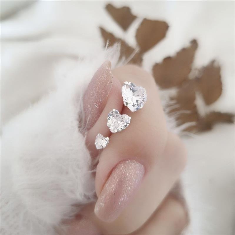 TRIO BRINCO PRATA 925 PONTO LUZ CORAÇÃO