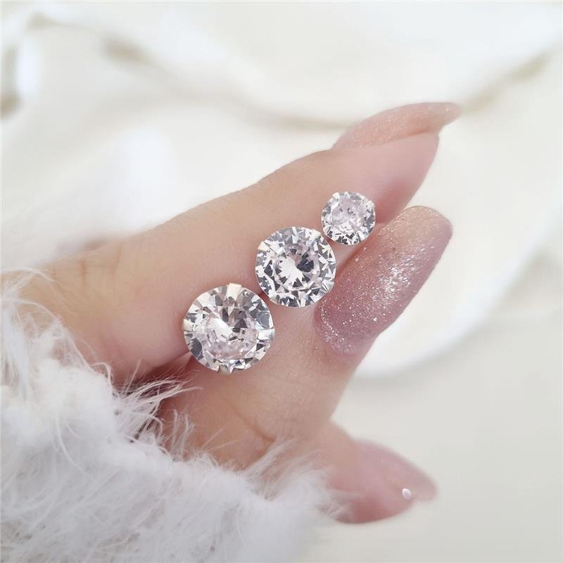 TRIO BRINCO PRATA 925 PONTO LUZ REDONDO 10-9-6 MM